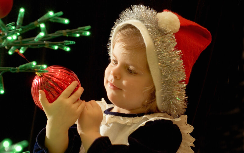 Child in Santa Hat — Red