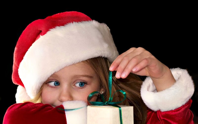 Child in Santa Outfit — Red, Festive