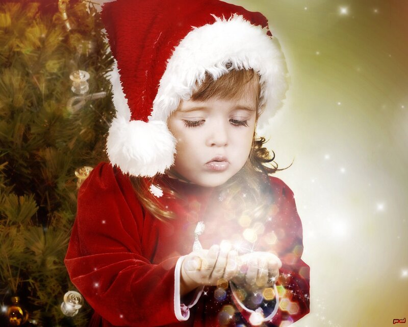 Child in Santa Outfit — Red