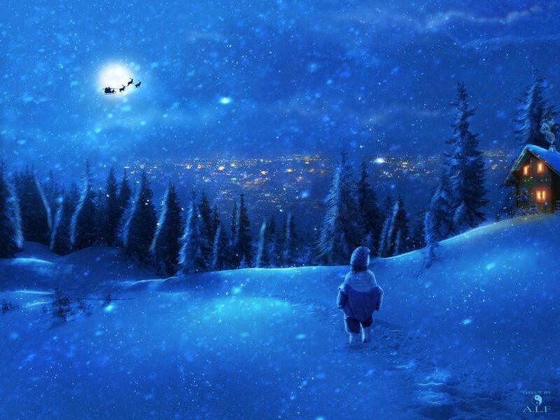 Child in Snow — Blue, Serene