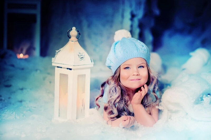 Child in Snow — Blue