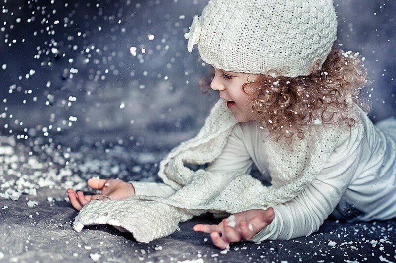 Child in Snow — White, Peaceful