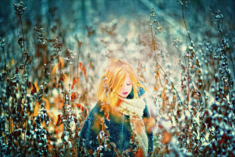 Child in Snowy Field