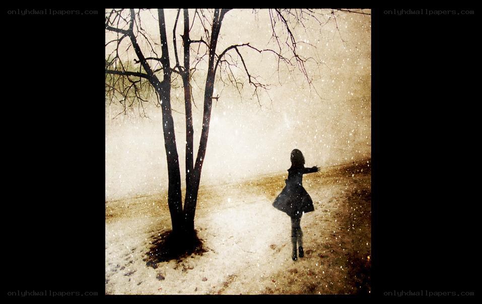Child in snowy landscape