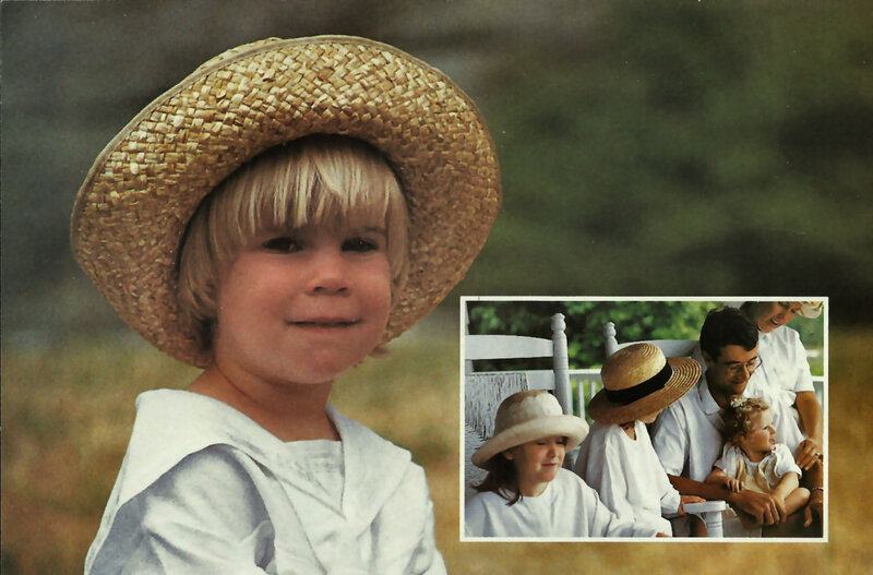 Child in Straw Hat — Brown, Serene