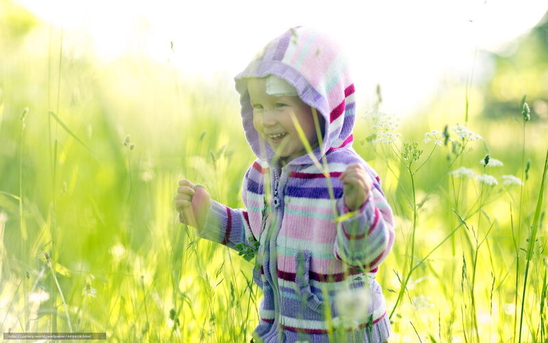 Child in Striped Hoodie — Green