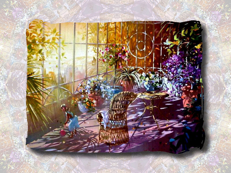 Child in Sunlit Conservatory