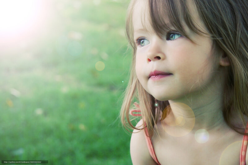 child in sunlit garden
