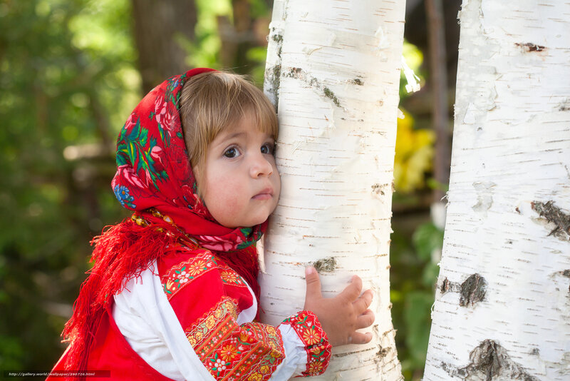 Child in Traditional Dress — Red