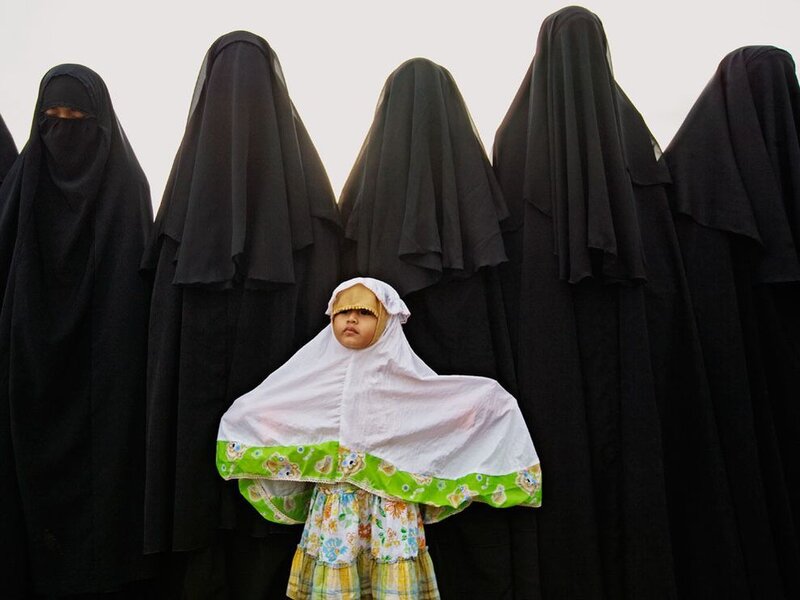 Child in White Hijab