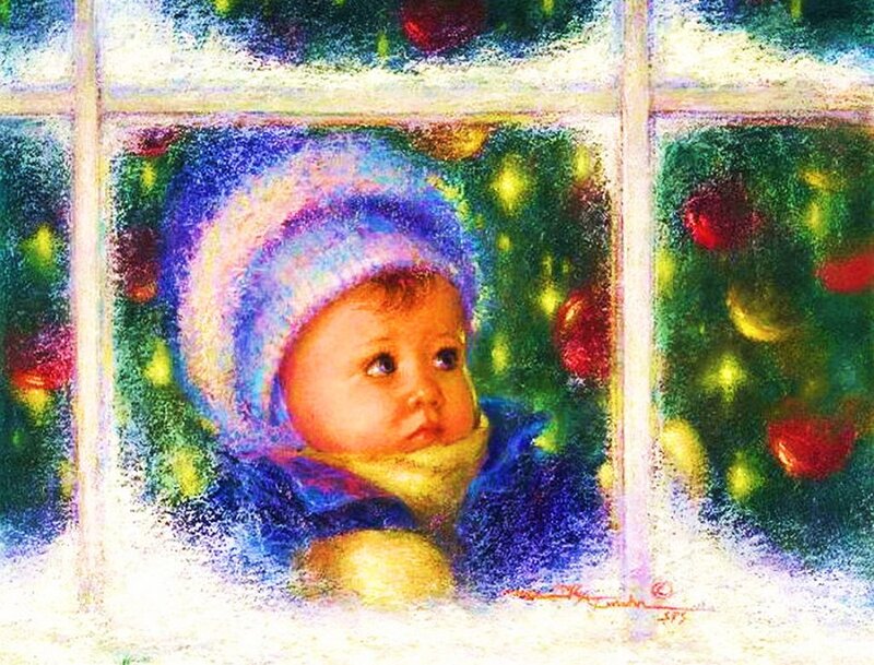 Child in Winter Clothes — Blue, Festive