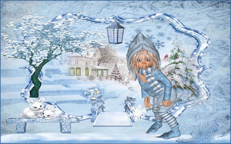 Child in Winter Clothes — Blue, Peaceful