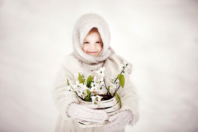 Child in Winter Clothes — White, Serene