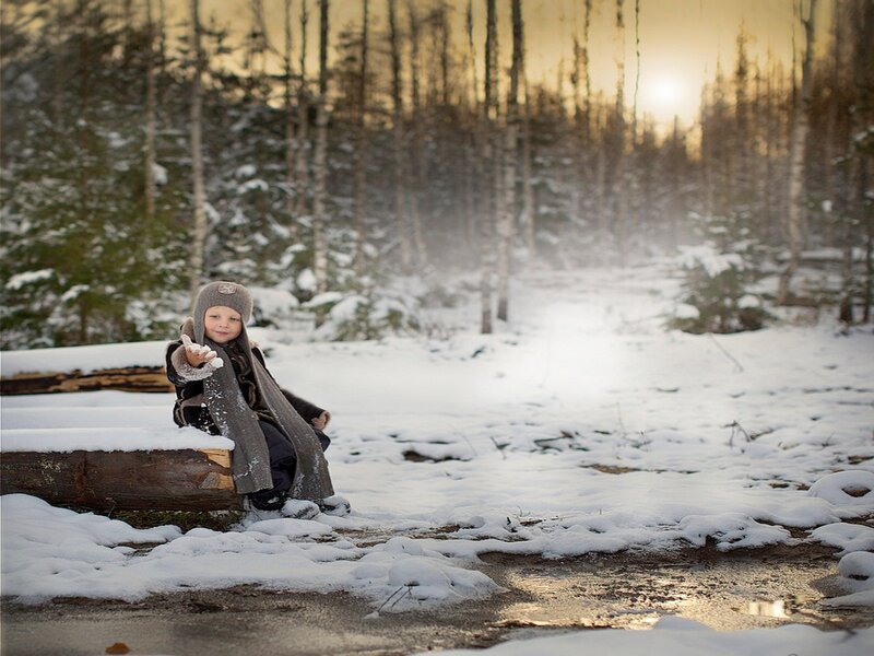 Child in Winter Clothes — White