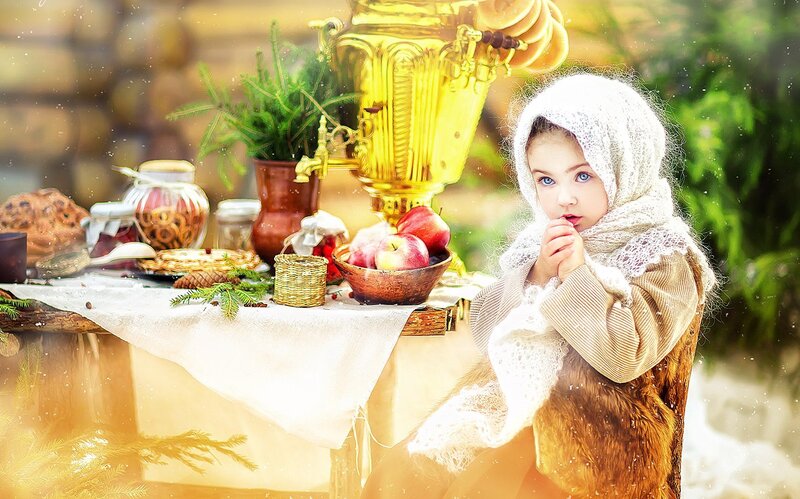Child in Winter Clothing — White