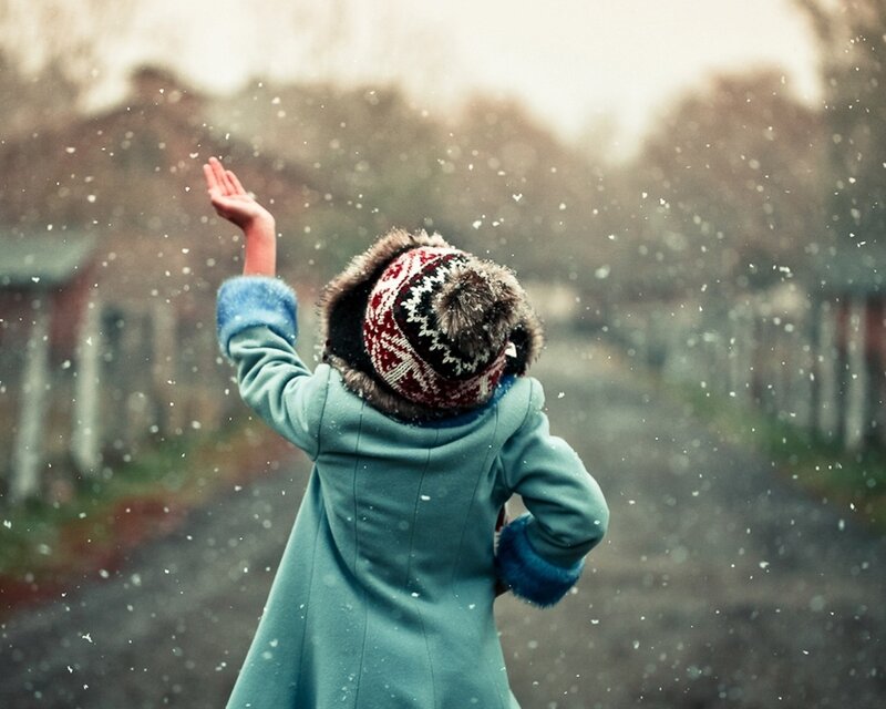 Child in Winter Coat — Blue, Calm
