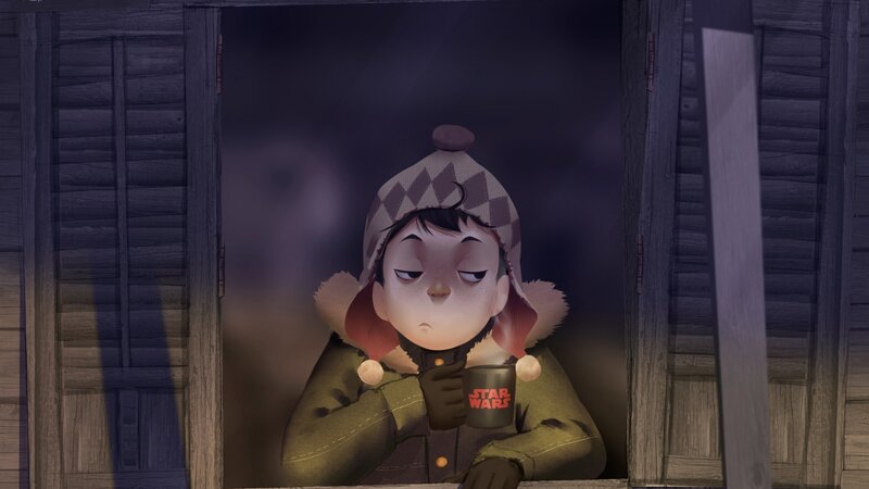 Child in Winter Coat — Purple, Cold, Quiet