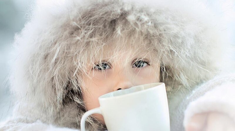 Child in Winter Coat — White, Calm