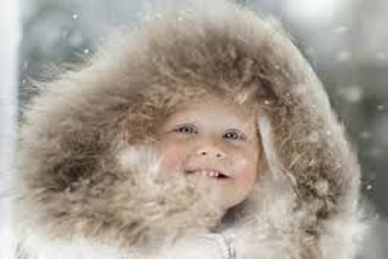 Child in Winter Coat — White, Cold, Photograph