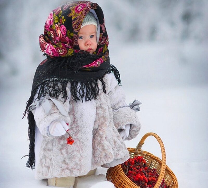 Child in Winter Coat — White, Cold