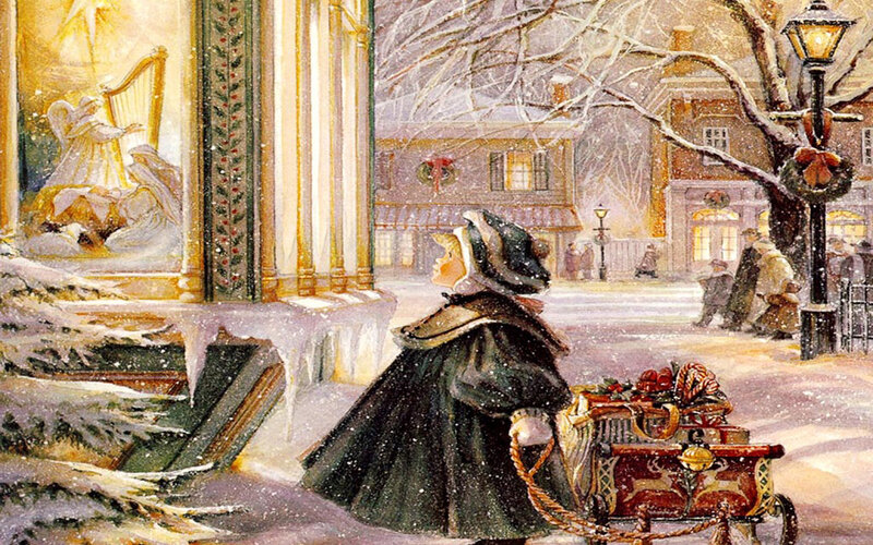 Child in Winter Coat — White, Peaceful