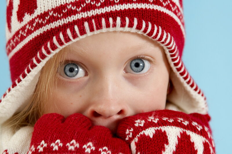 Child in Winter Hat — Red