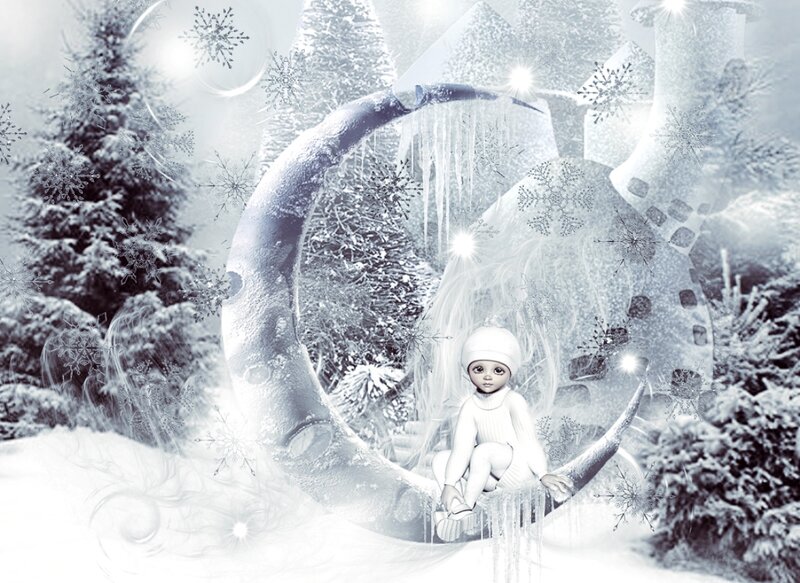 Child in Winter Scene