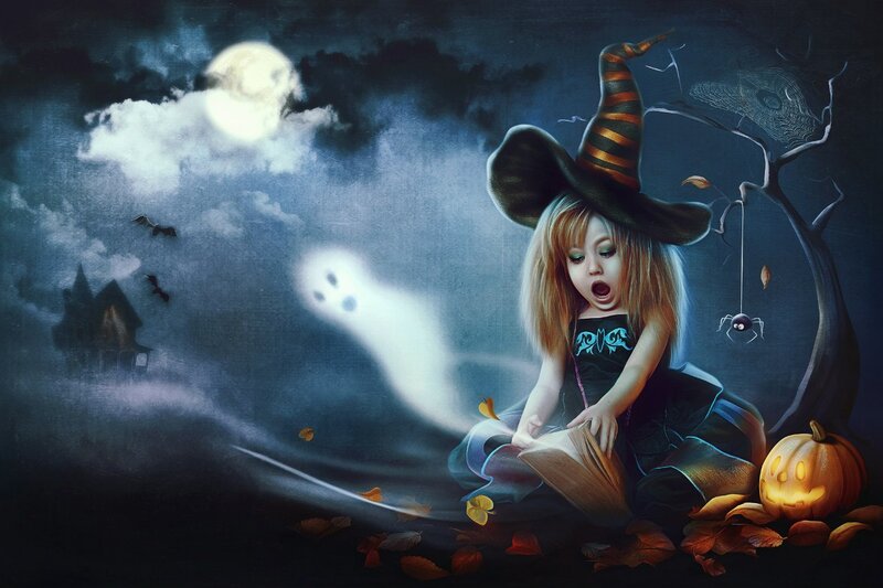 Child in Witch Costume — Blue, Creepy