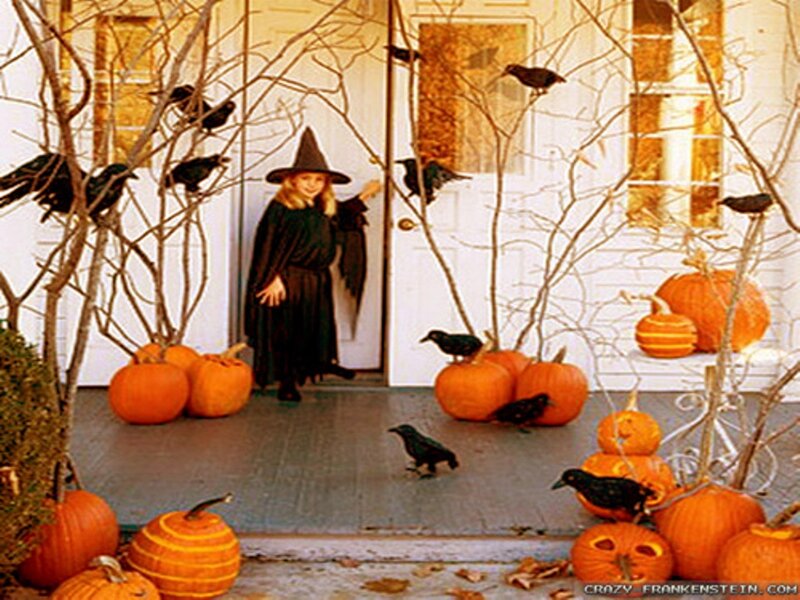 Child in Witch Costume — Orange, Festive, Autumn