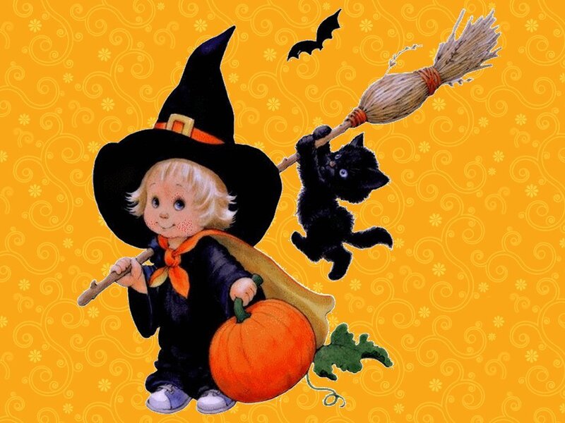 Child in Witch Costume — Orange