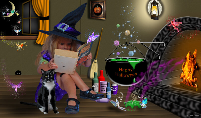 Child in Witch Costume — Purple