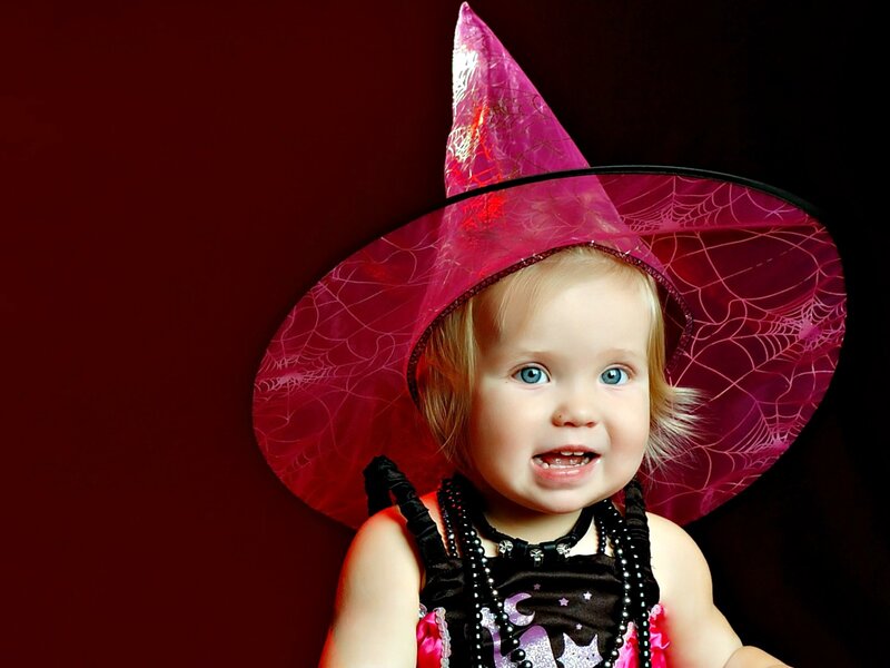 Child in Witch Costume — Red