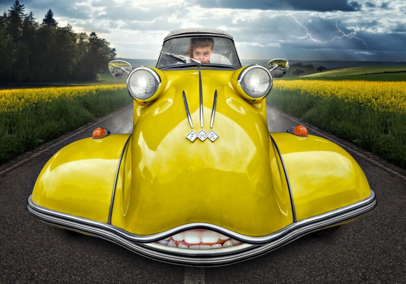 Child in Yellow Car