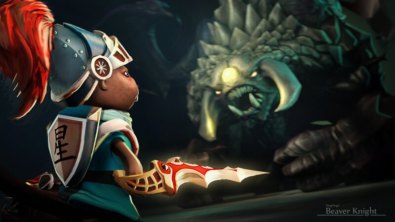 Child Knight Facing Monster