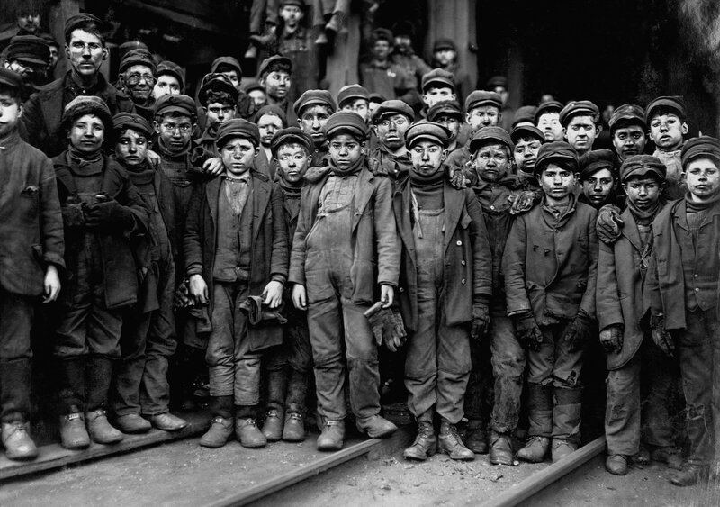 Child laborers at a factory