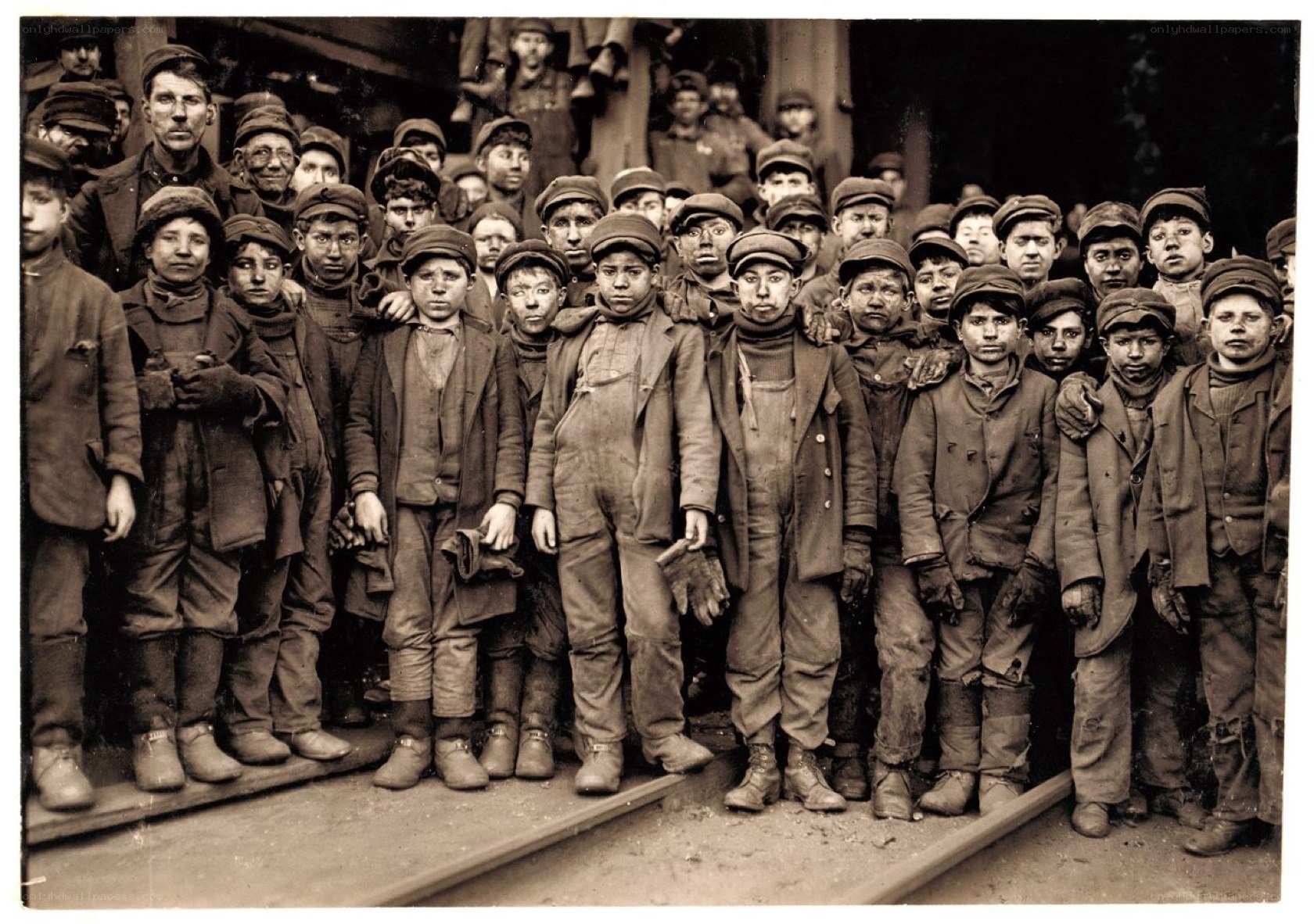 Child laborers at a factory