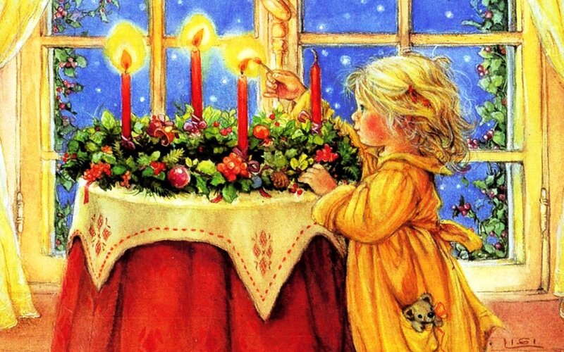 Child Lighting Advent Candles