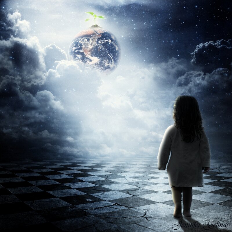 Child Looking at Planet