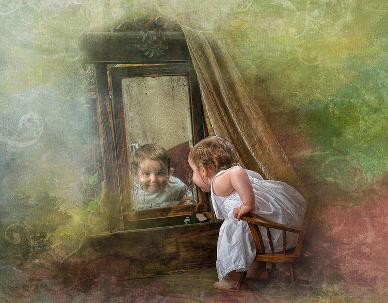 Child Looking in Mirror
