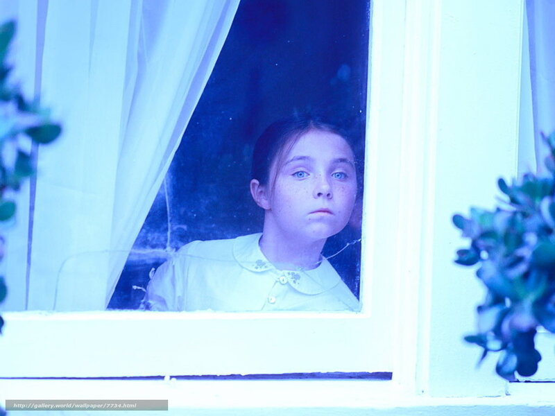 child looking out window