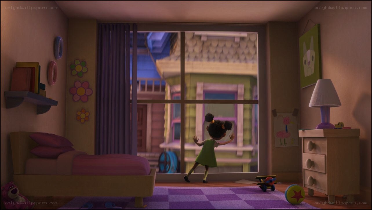 child looking out window