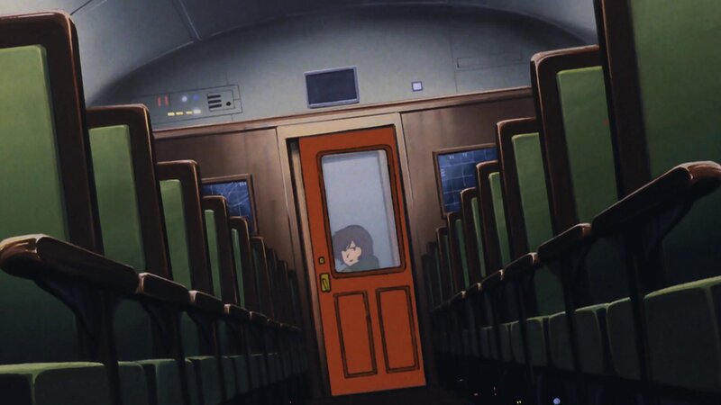 Child Looking Through Train Door