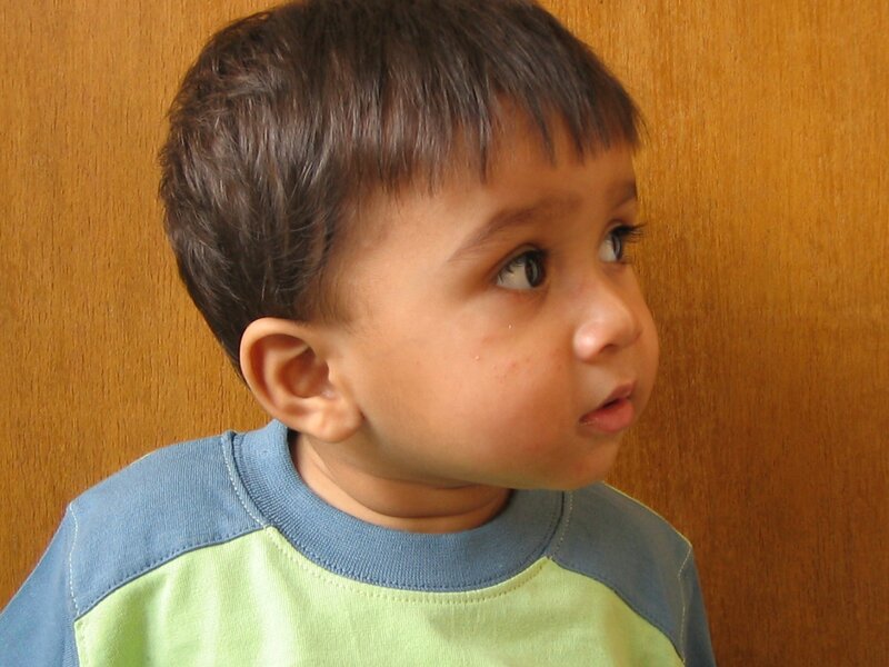 child looking to the side