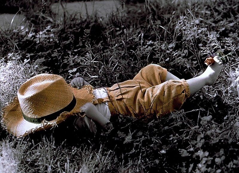 Child Lying in Grass — Brown