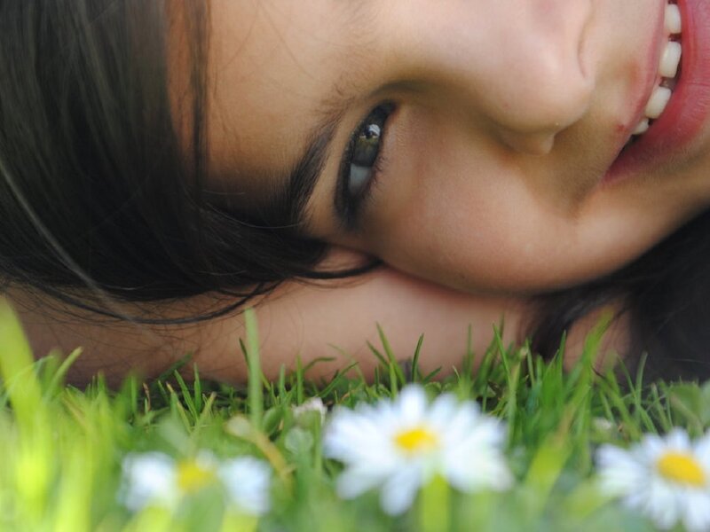 Child Lying in Grass — Green, Peaceful