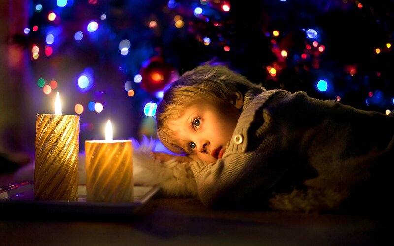 Child Lying on Floor — Gold