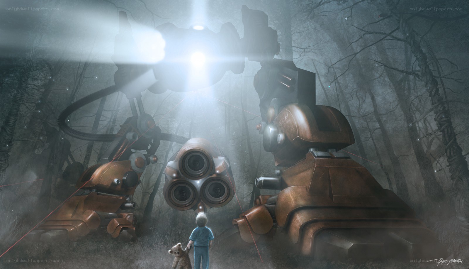 child meets giant robots