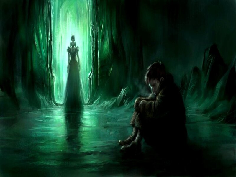 child meets glowing figure
