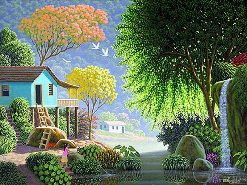 Child Near Blue House