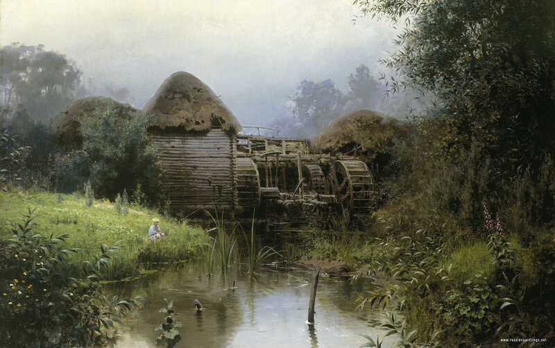 Child Near Watermill — Green